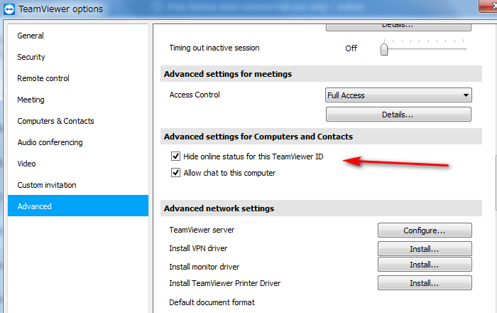 teamviewer-hide-status-online-checkbox