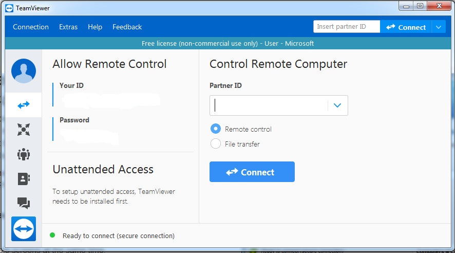 TeamViewer QuickSupport to connect computers and phones