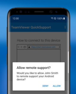 TeamViewer QuickSupport to connect computers and phones