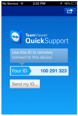 TeamViewer QuickSupport to connect computers and phones